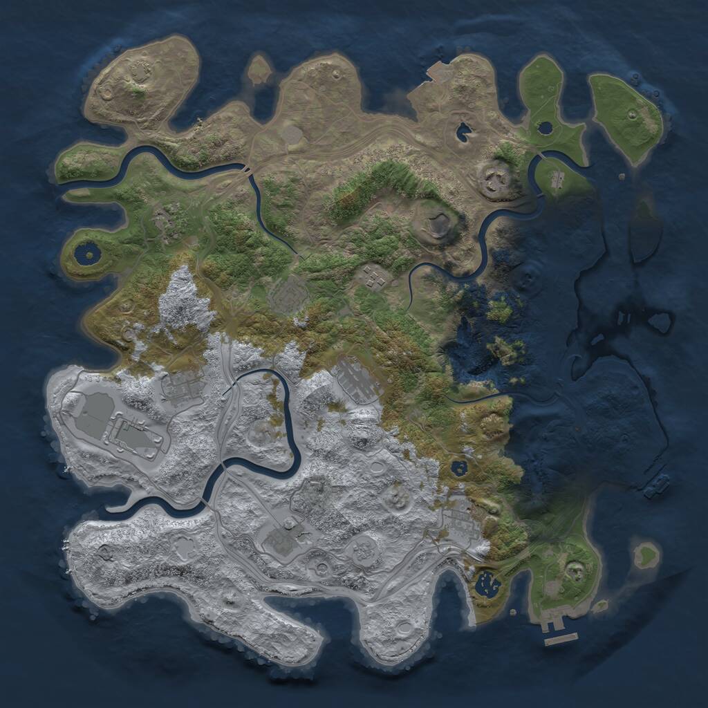 Rust Map: Procedural Map, Size: 4250, Seed: 94543, 17 Monuments