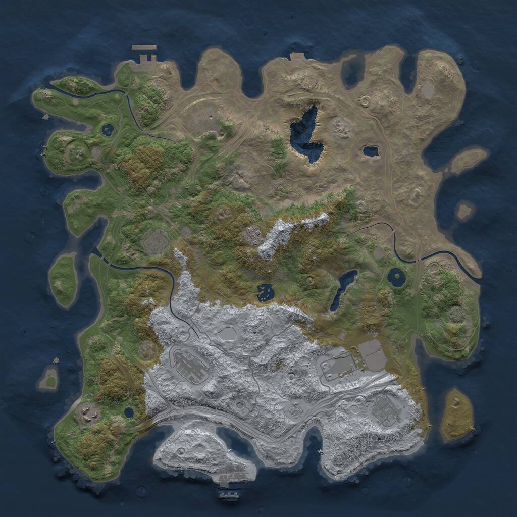 Rust Map: Procedural Map, Size: 4250, Seed: 1003372, 14 Monuments