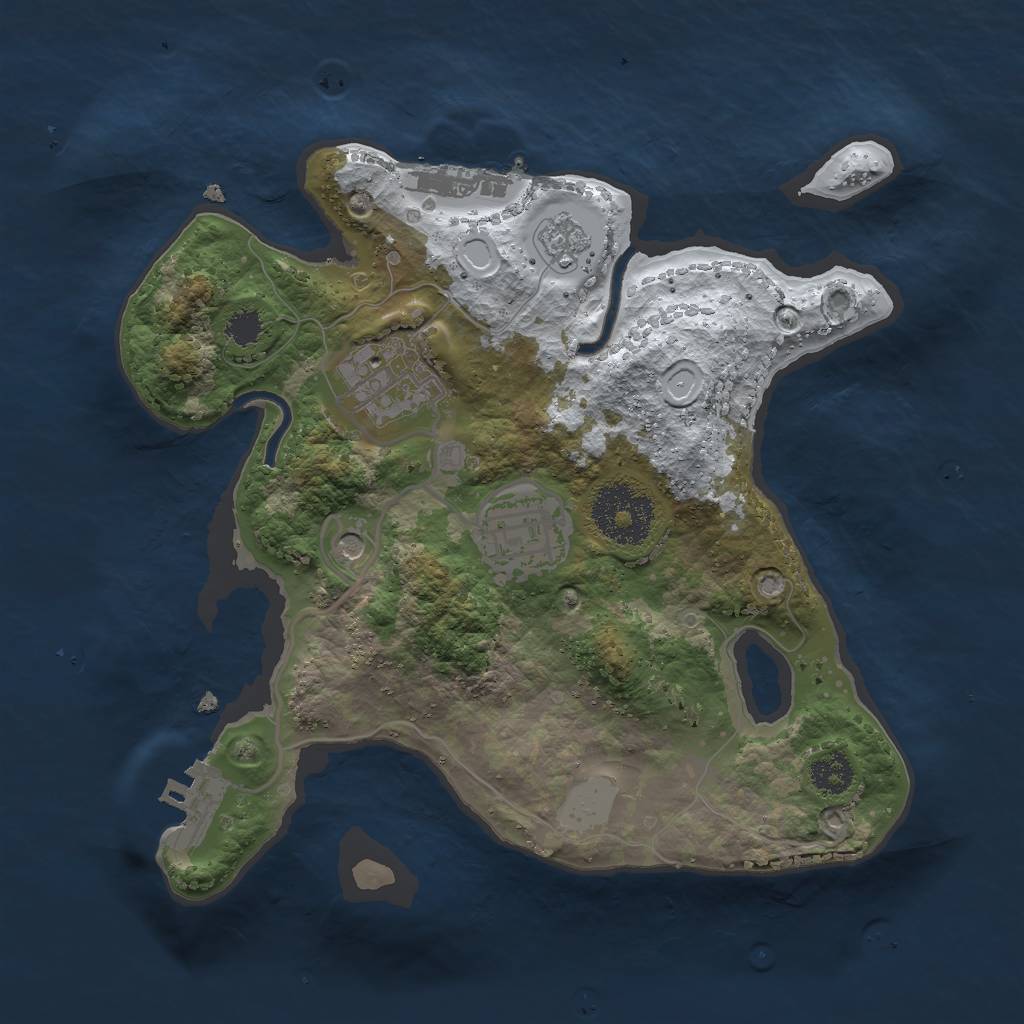 Rust Map: Procedural Map, Size: 2500, Seed: 489261889, 11 Monuments