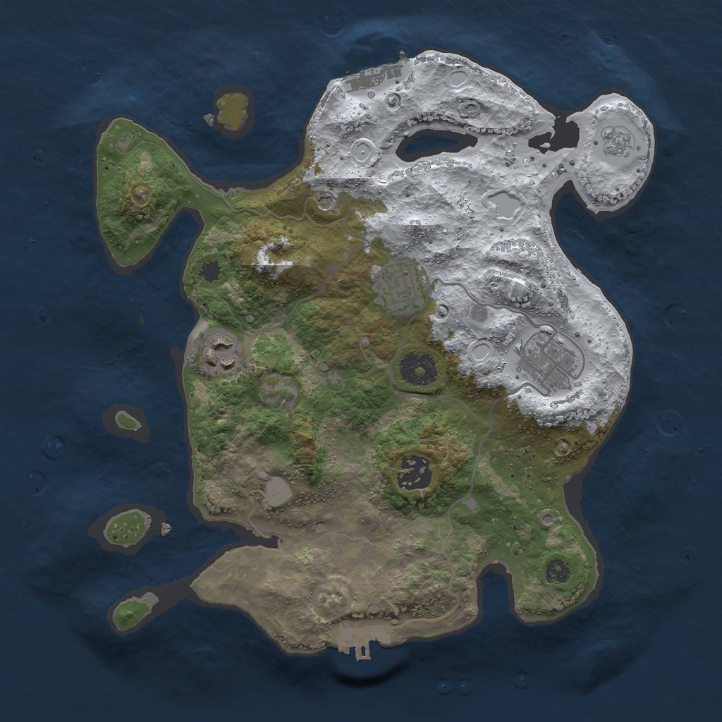 Rust Map: Procedural Map, Size: 3000, Seed: 976720539, 13 Monuments