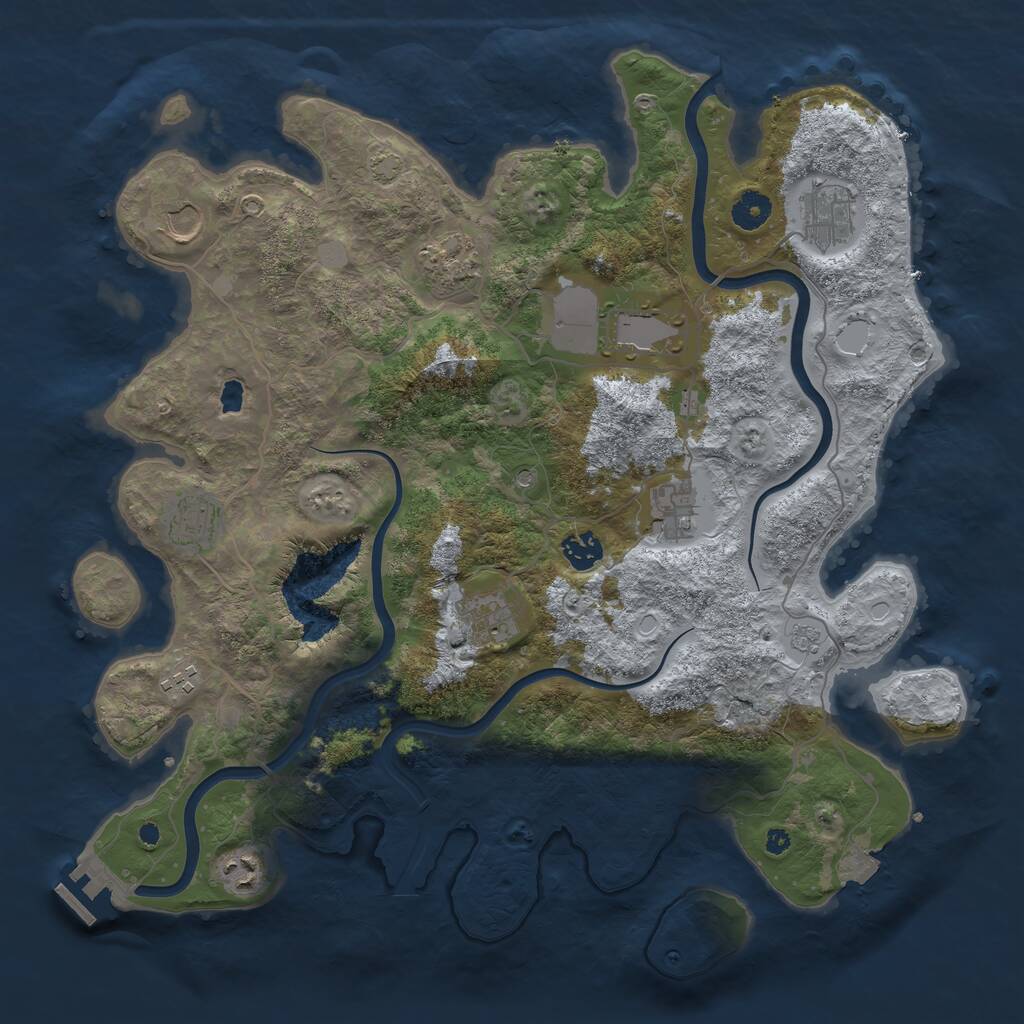 Rust Map: Procedural Map, Size: 4000, Seed: 676400627, 15 Monuments