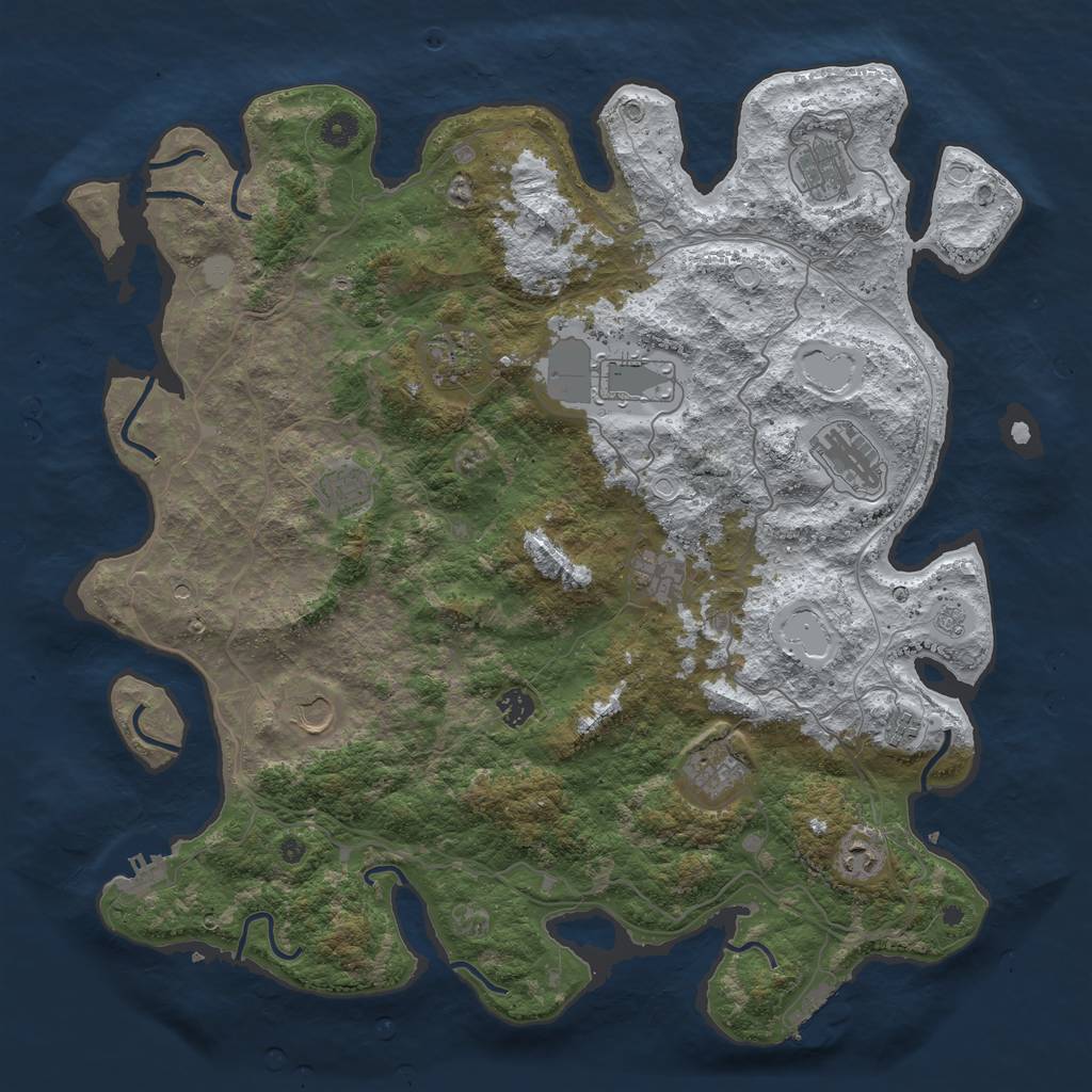Rust Map: Procedural Map, Size: 4500, Seed: 22201598, 20 Monuments
