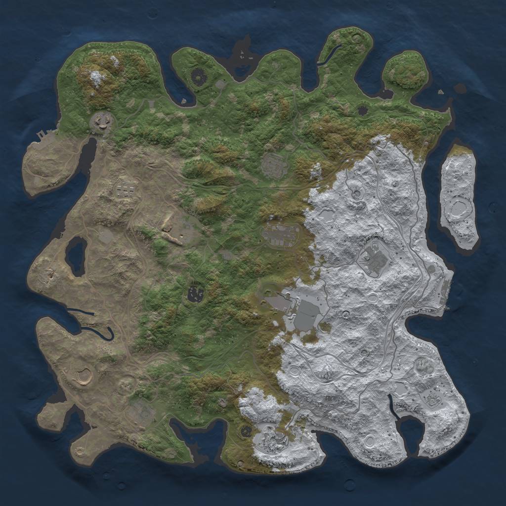 Rust Map: Procedural Map, Size: 4500, Seed: 14, 20 Monuments