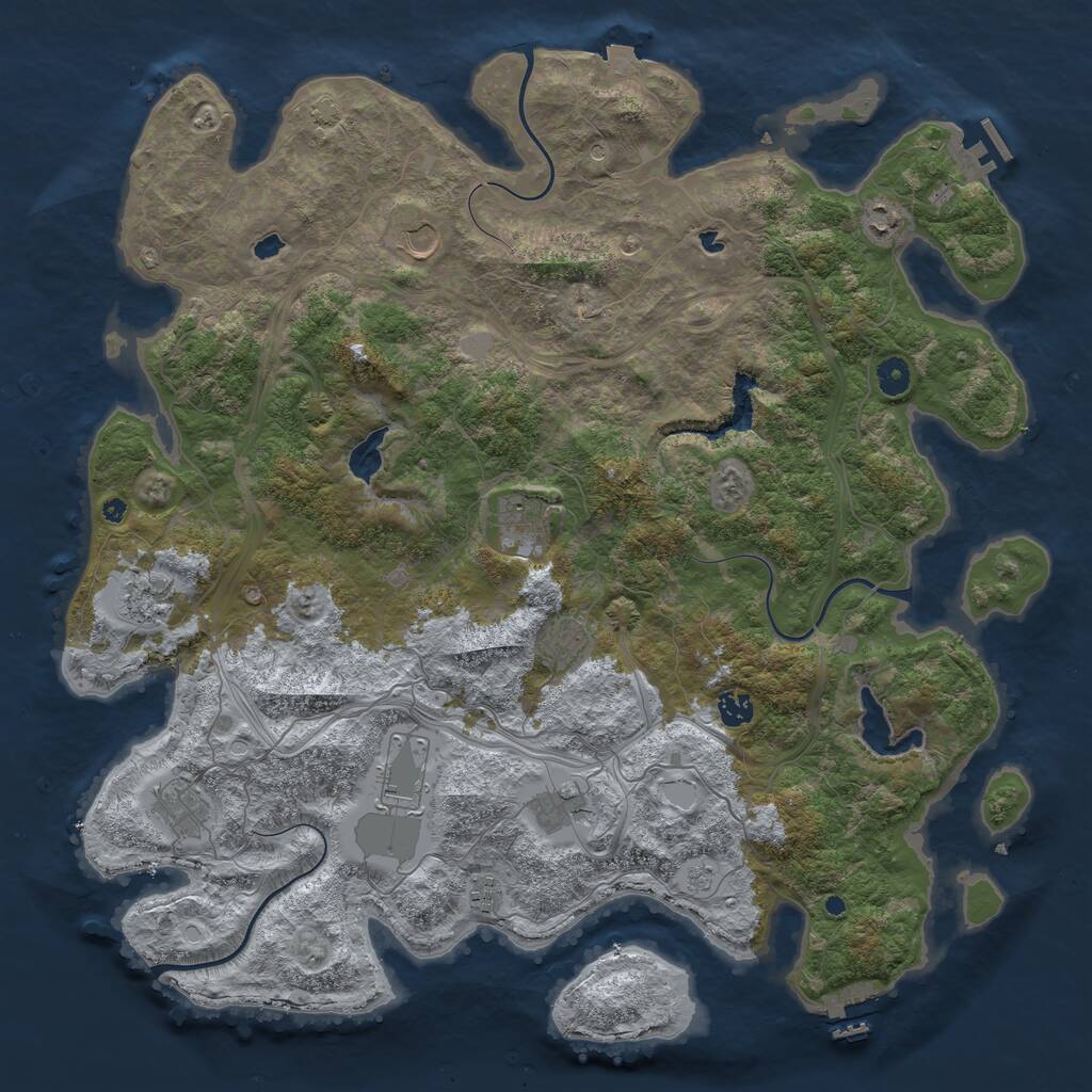 Rust Map: Procedural Map, Size: 4600, Seed: 4400, 16 Monuments