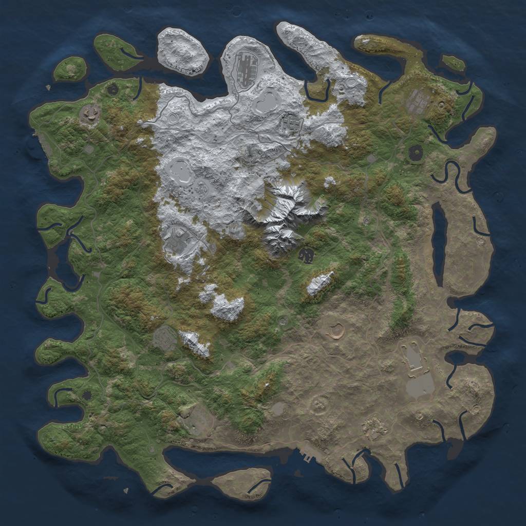 Rust Map: Procedural Map, Size: 5000, Seed: 714555, 20 Monuments