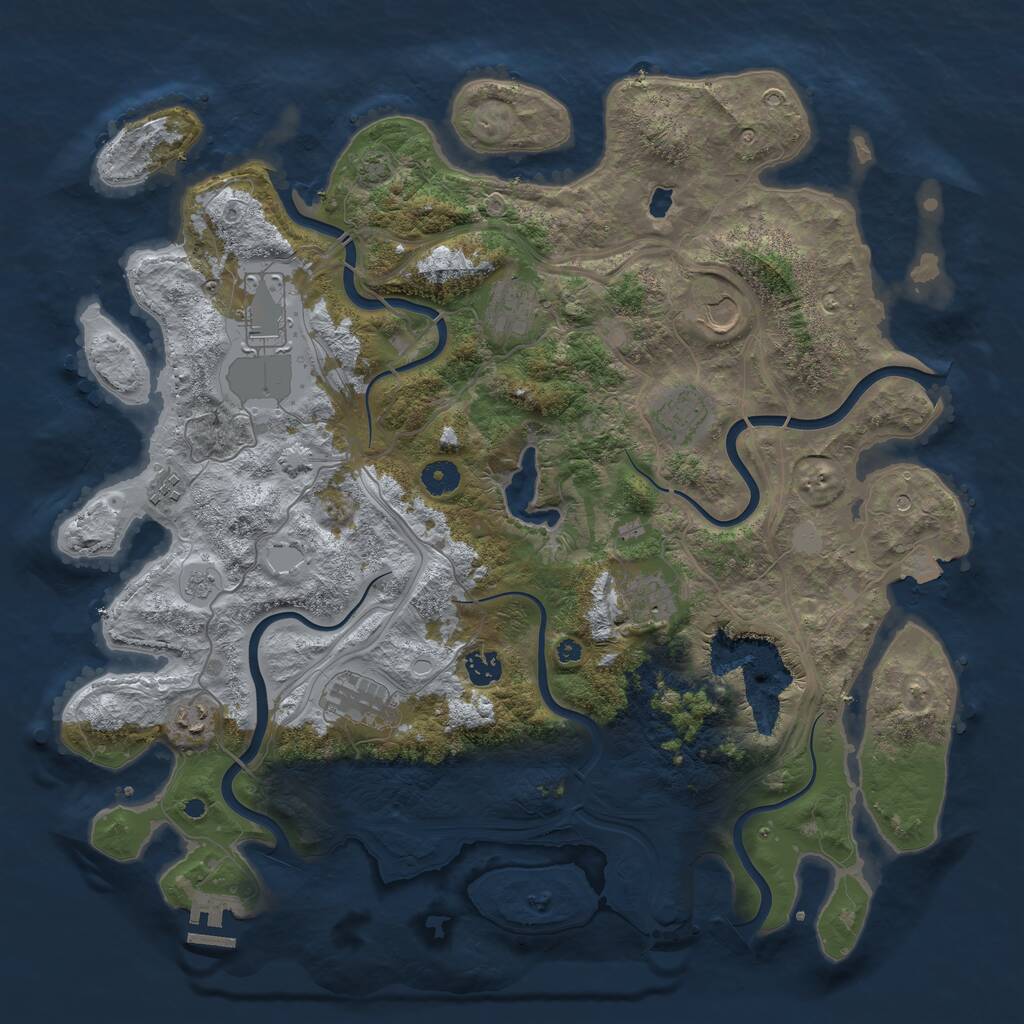 Rust Map: Procedural Map, Size: 4260, Seed: 836429099, 14 Monuments