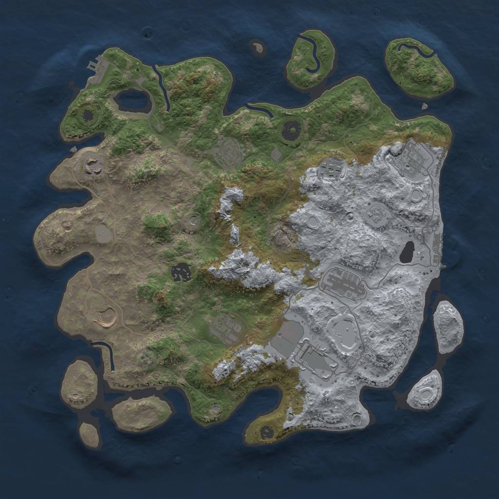 Rust Map: Procedural Map, Size: 3750, Seed: 20220407, 18 Monuments