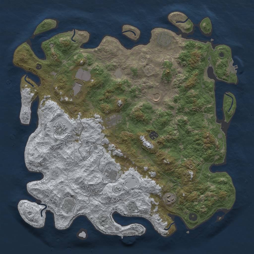 Rust Map: Procedural Map, Size: 4500, Seed: 901366, 19 Monuments