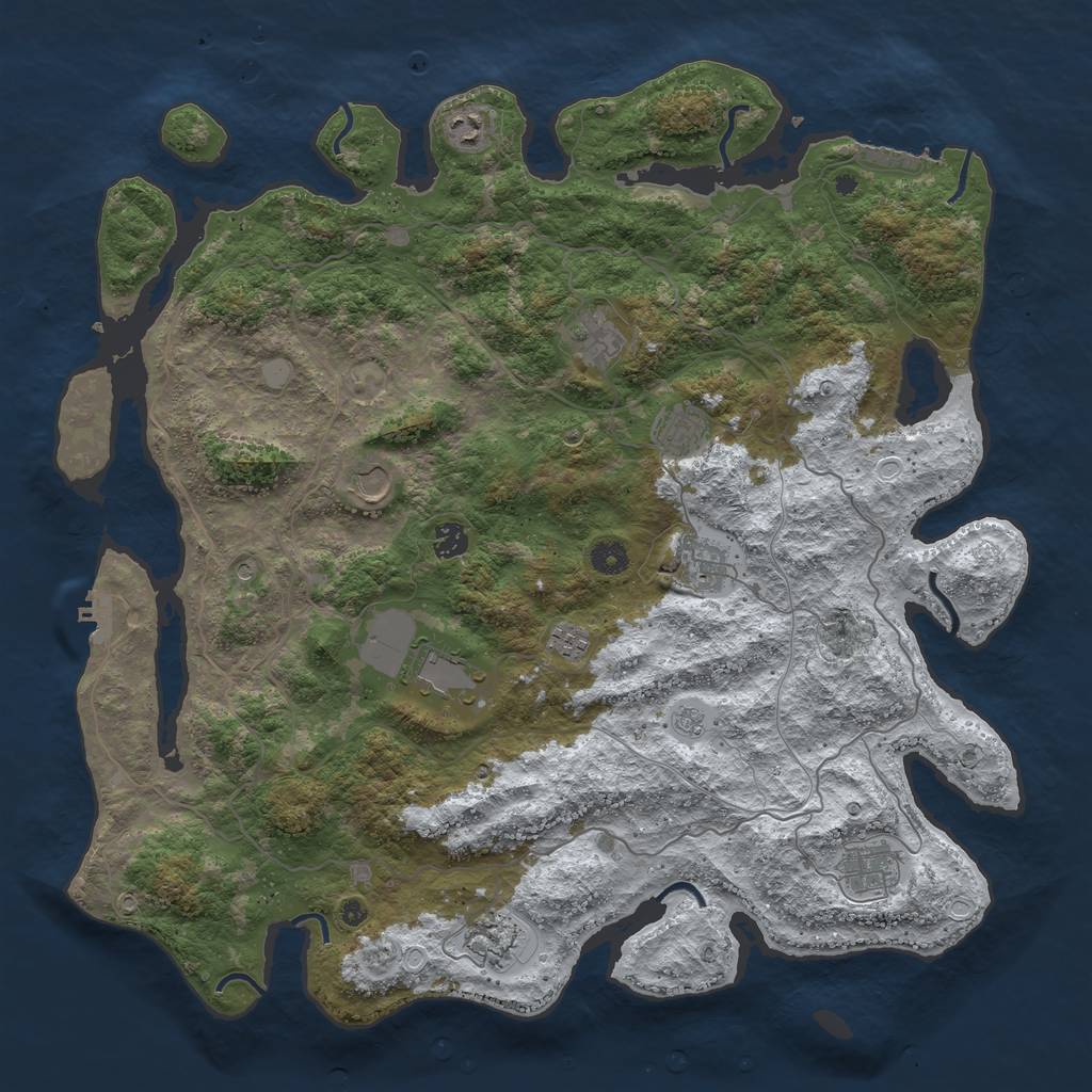 Rust Map: Procedural Map, Size: 4500, Seed: 503914882, 19 Monuments
