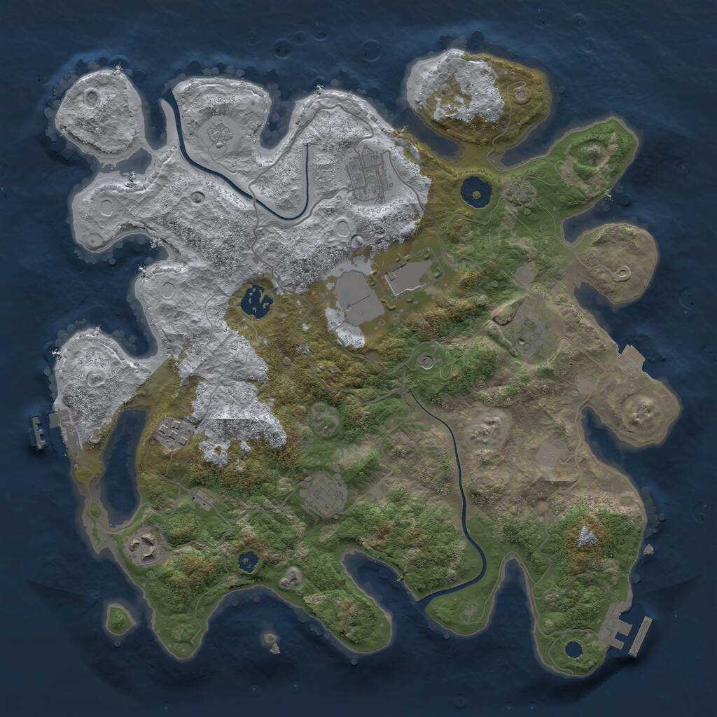 Rust Map: Procedural Map, Size: 3500, Seed: 1791986, 13 Monuments