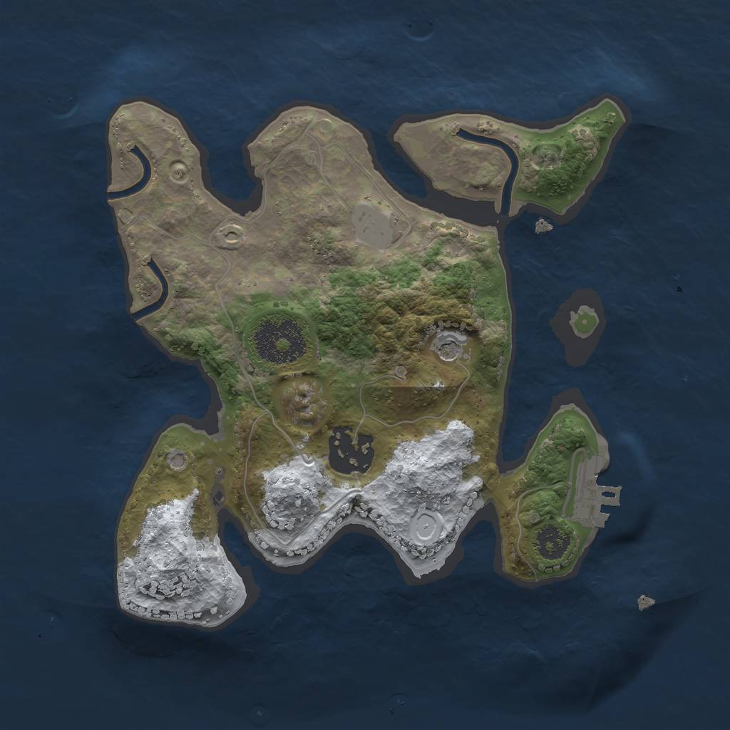 Rust Map: Procedural Map, Size: 2250, Seed: 1271162840, 8 Monuments