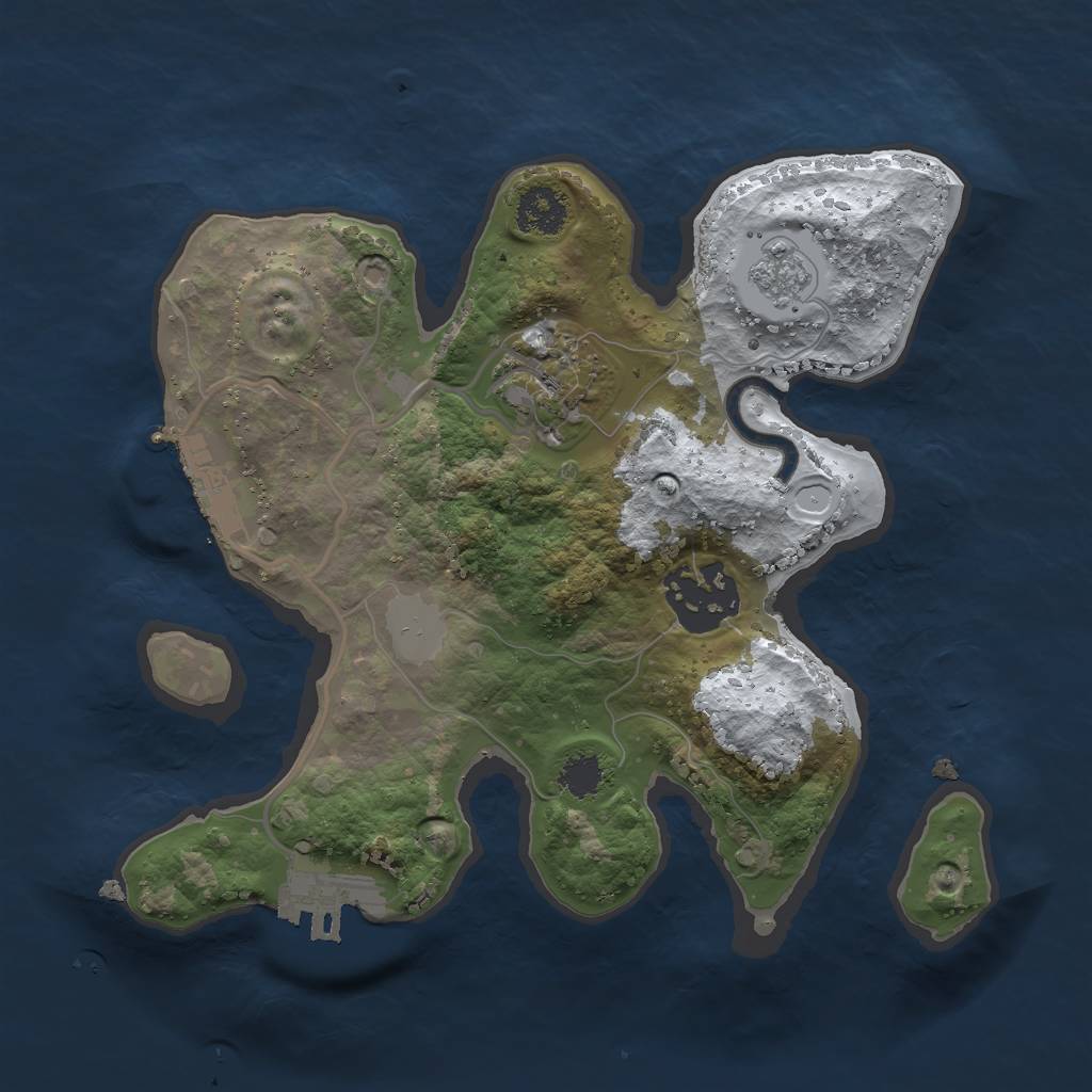 Rust Map: Procedural Map, Size: 2250, Seed: 876592470, 10 Monuments