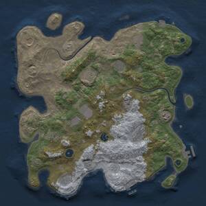 Thumbnail Rust Map: Procedural Map, Size: 3850, Seed: 1040453498, 17 Monuments