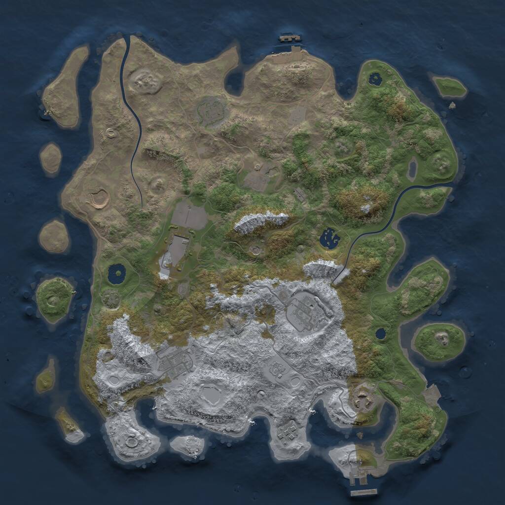 Rust Map: Procedural Map, Size: 3850, Seed: 1641476915, 15 Monuments