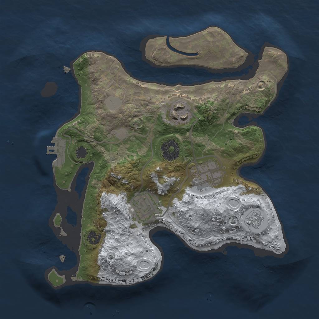 Rust Map: Procedural Map, Size: 2400, Seed: 141, 10 Monuments