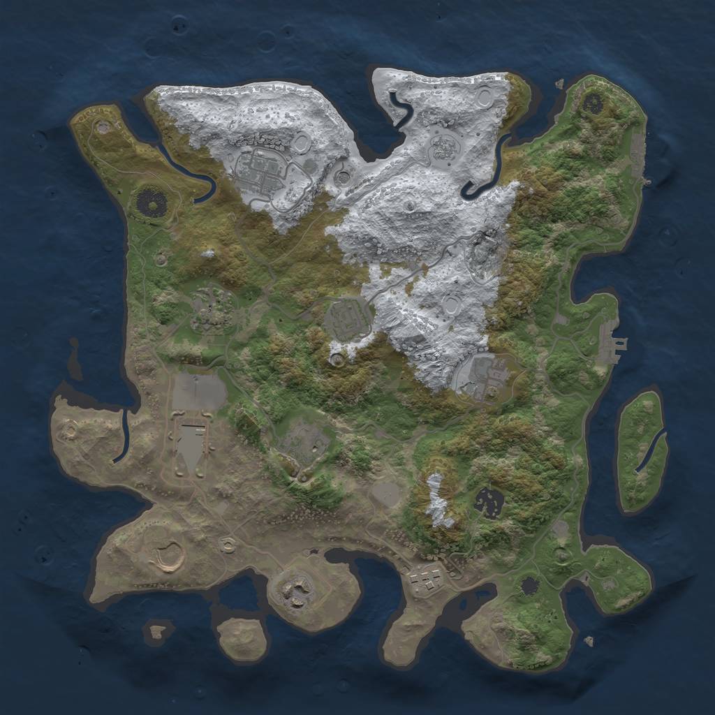 Rust Map: Procedural Map, Size: 3550, Seed: 549123, 19 Monuments