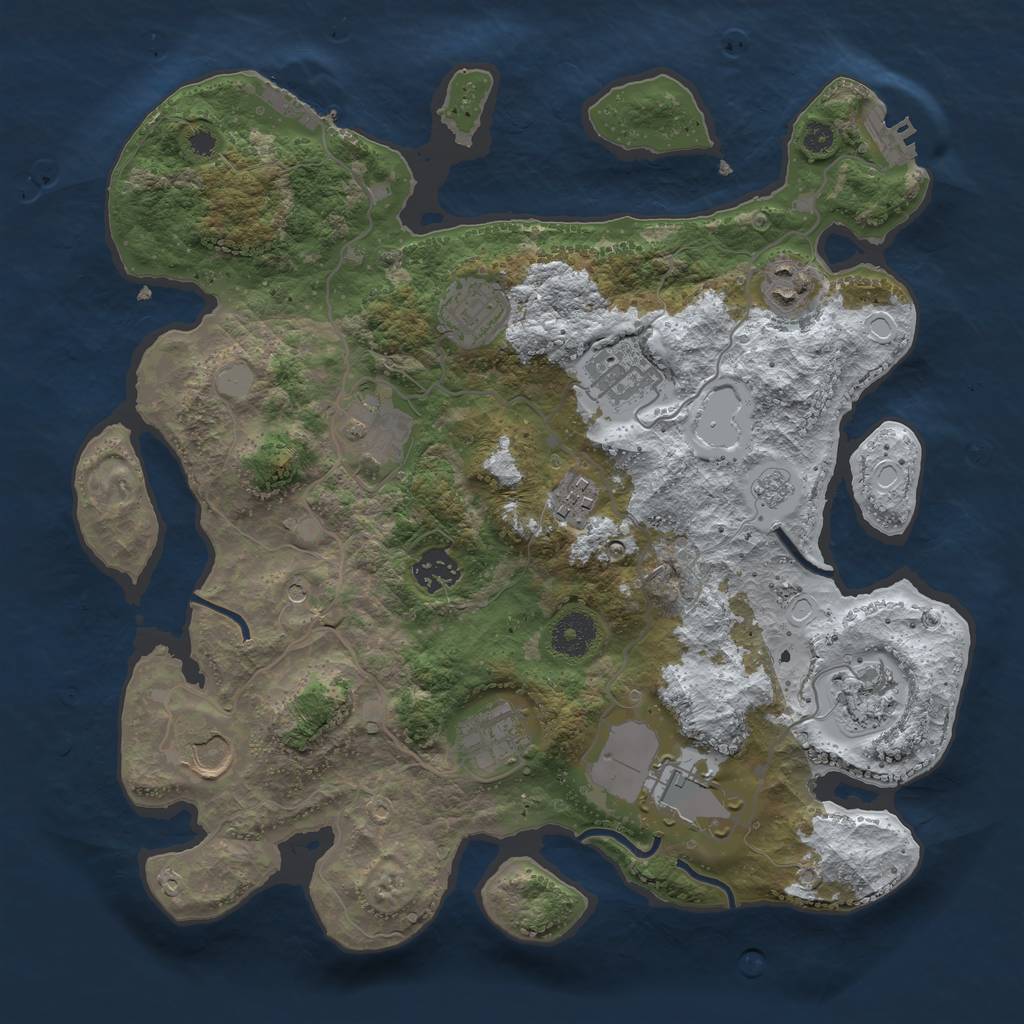 Rust Map: Procedural Map, Size: 3500, Seed: 6152008, 19 Monuments