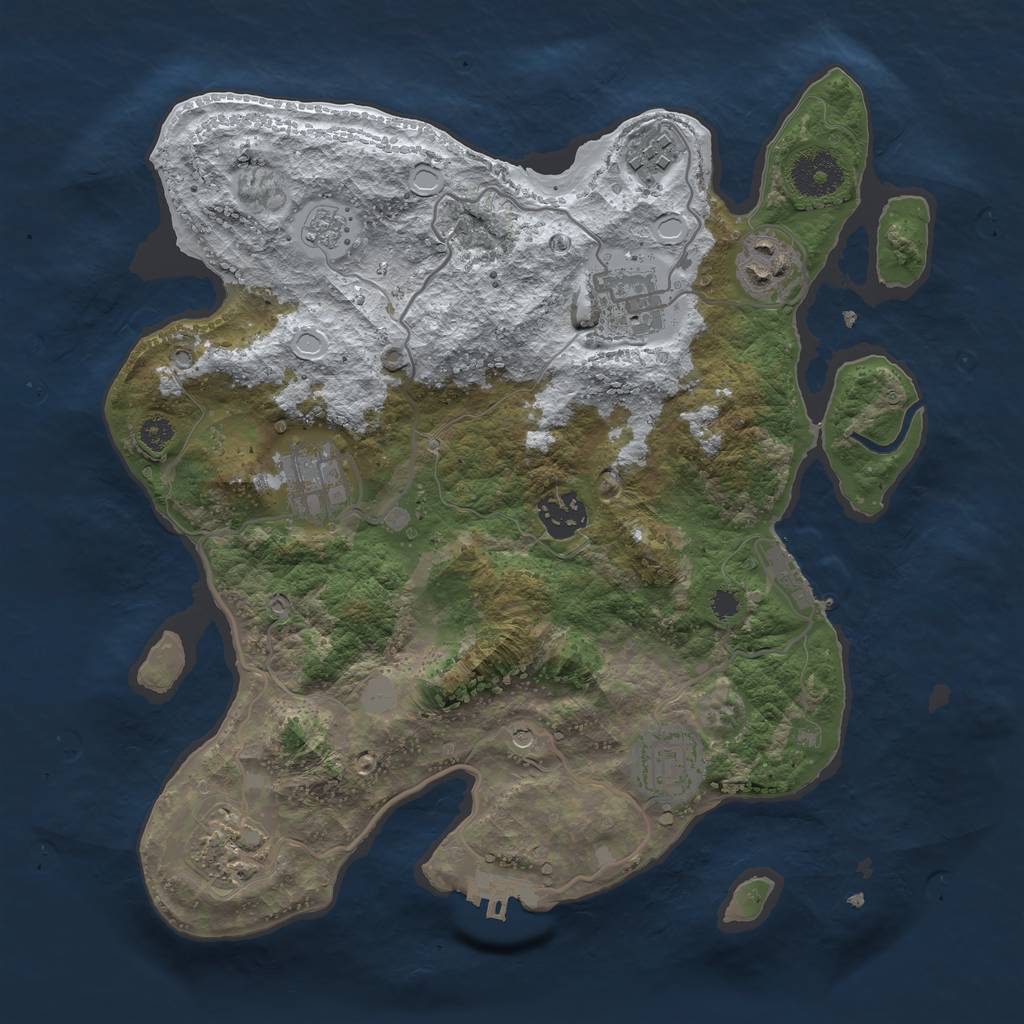 Rust Map: Procedural Map, Size: 3200, Seed: 15992, 16 Monuments
