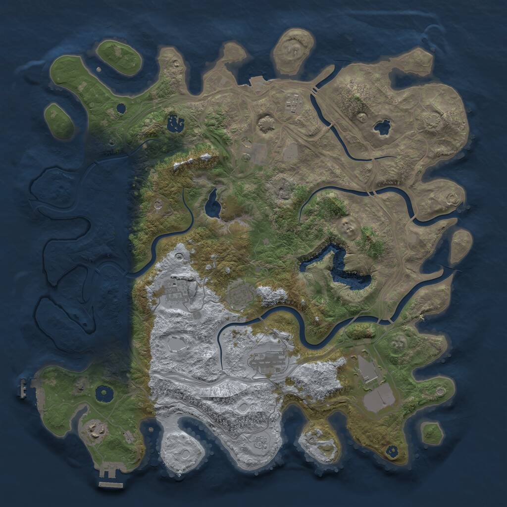 Rust Map: Procedural Map, Size: 4250, Seed: 4253878, 14 Monuments