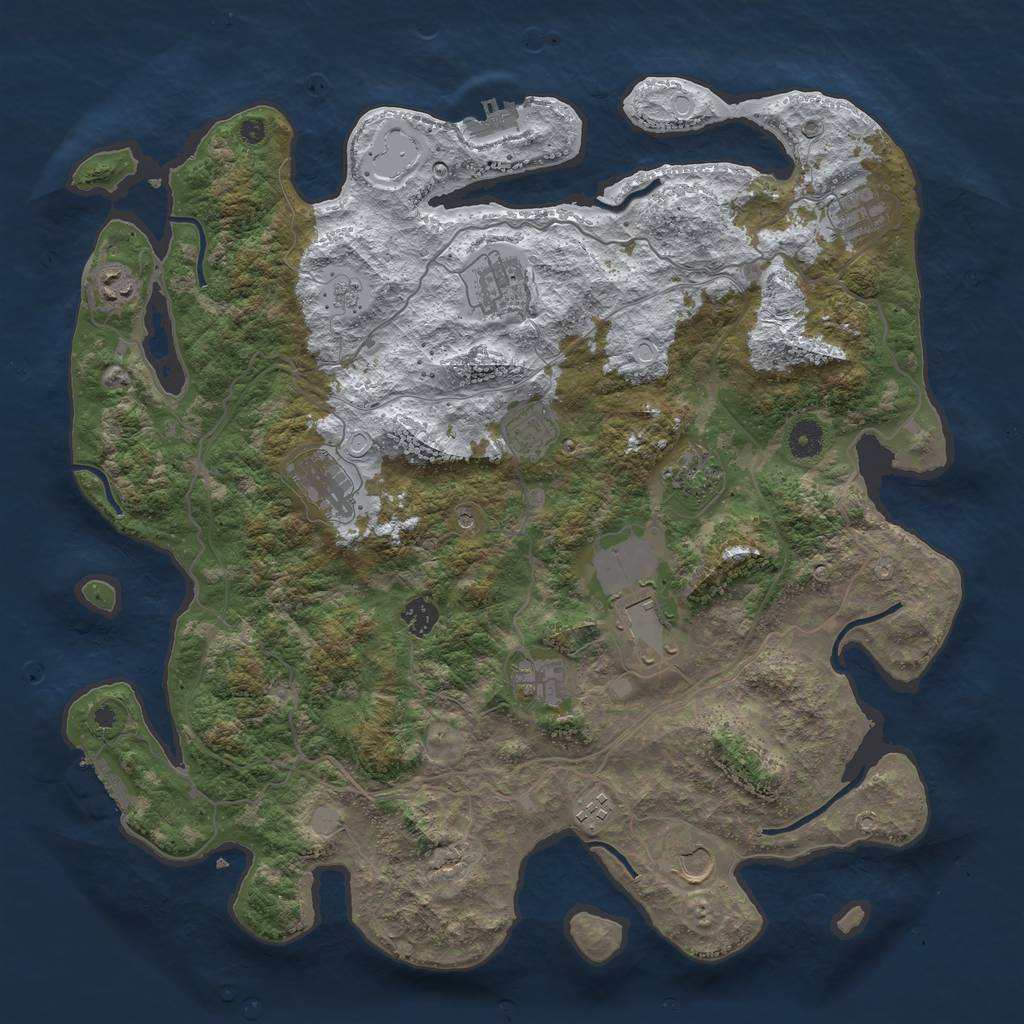 Rust Map: Procedural Map, Size: 4250, Seed: 4592697, 20 Monuments
