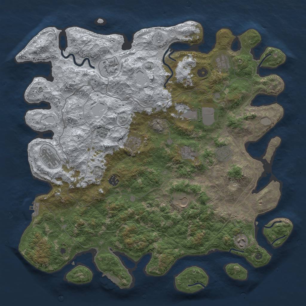 Rust Map: Procedural Map, Size: 4500, Seed: 13870, 20 Monuments