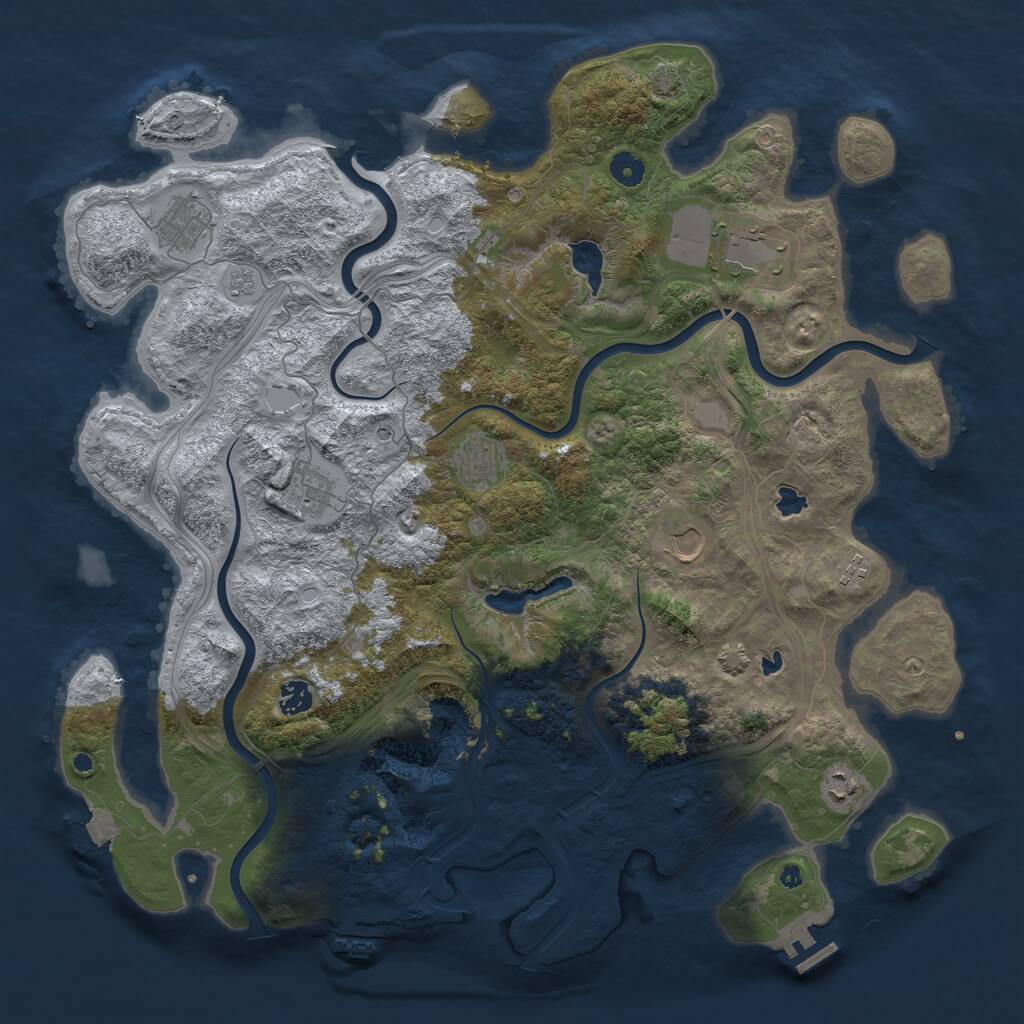 Rust Map: Procedural Map, Size: 4500, Seed: 5919184, 14 Monuments