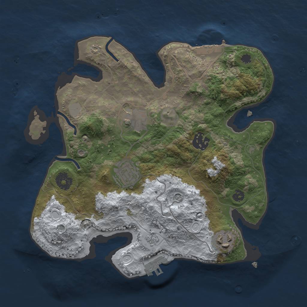 Rust Map: Procedural Map, Size: 2700, Seed: 208545553, 13 Monuments