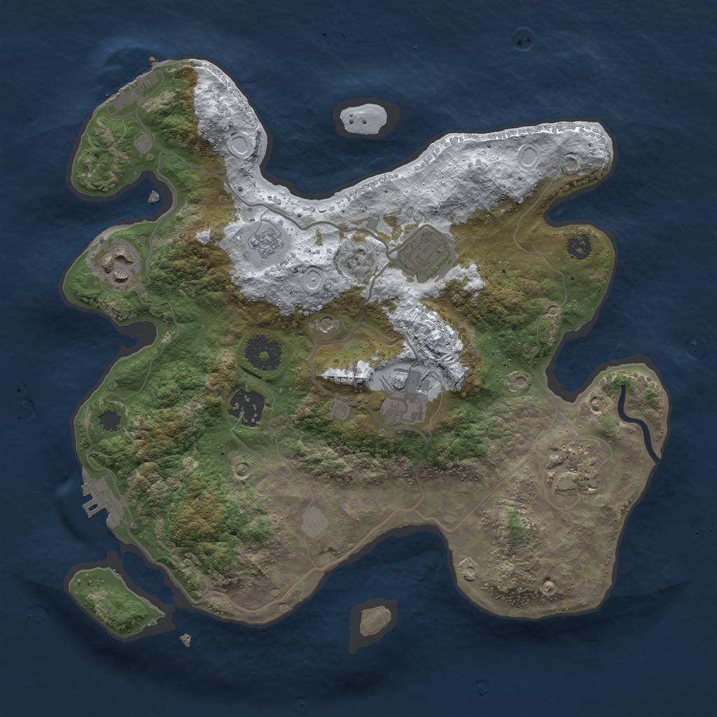 Rust Map: Procedural Map, Size: 3000, Seed: 1542915308, 14 Monuments