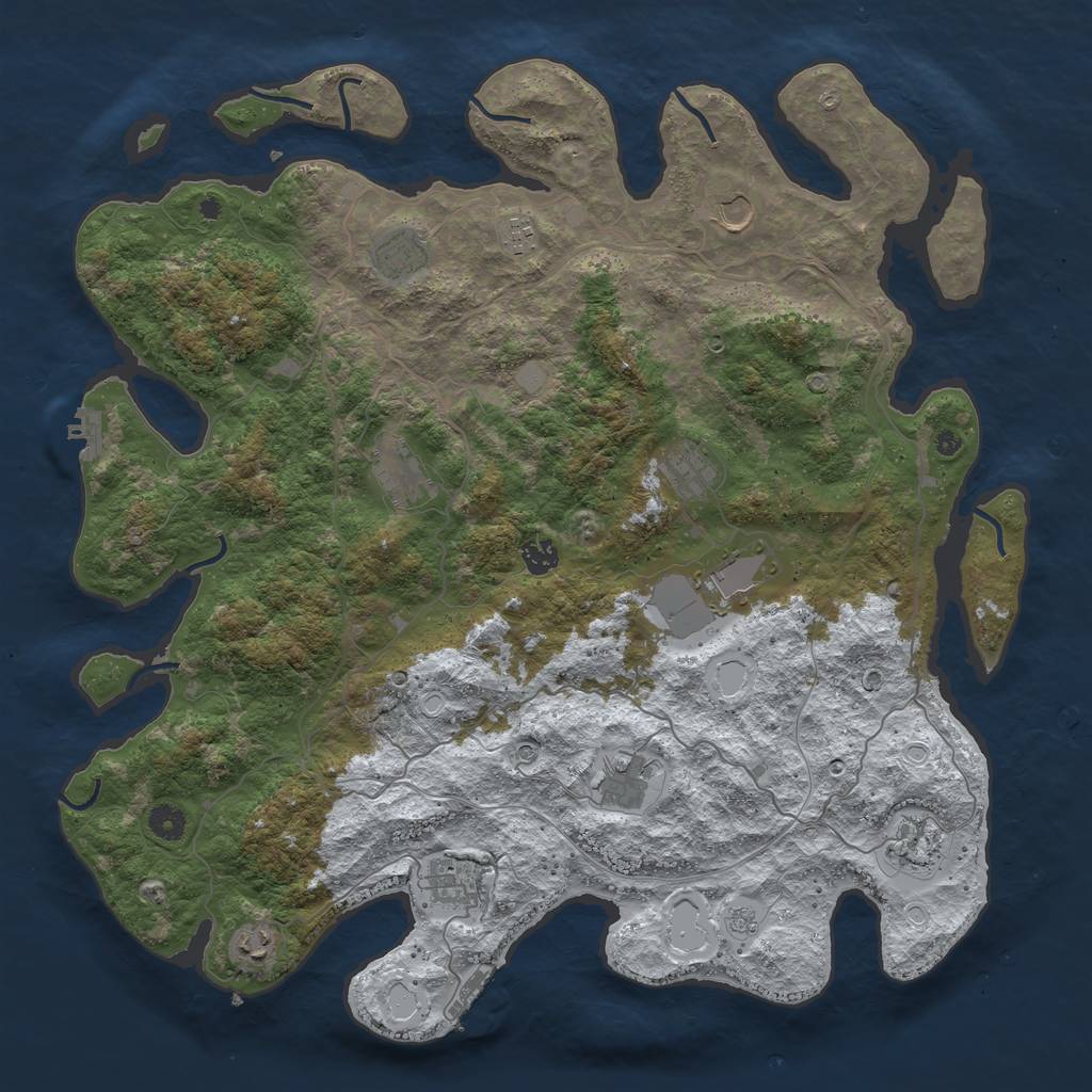Rust Map: Procedural Map, Size: 4500, Seed: 1581050, 20 Monuments