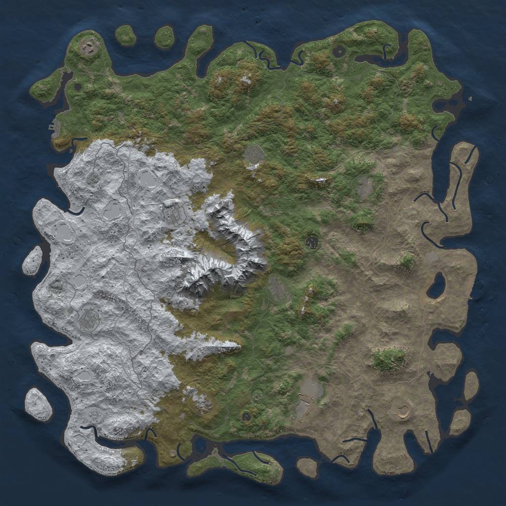 Rust Map: Procedural Map, Size: 6000, Seed: 98956223, 20 Monuments
