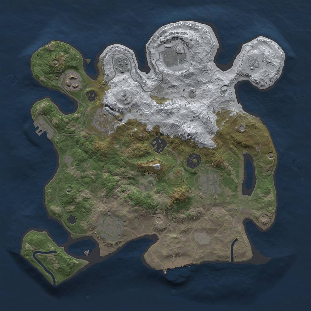 Rust Map: Procedural Map, Size: 3000, Seed: 7865786, 16 Monuments