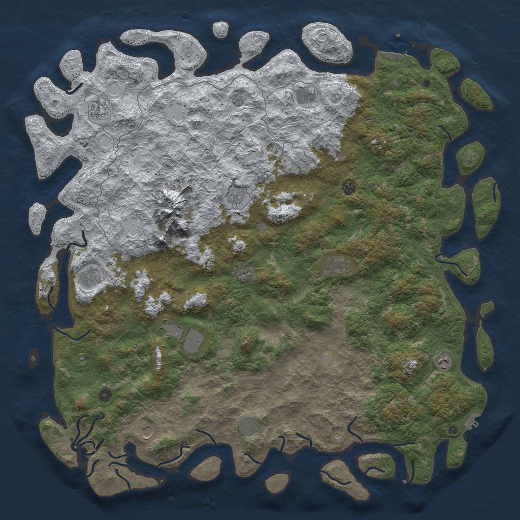 Rust Map: Procedural Map, Size: 6000, Seed: 36668, 20 Monuments