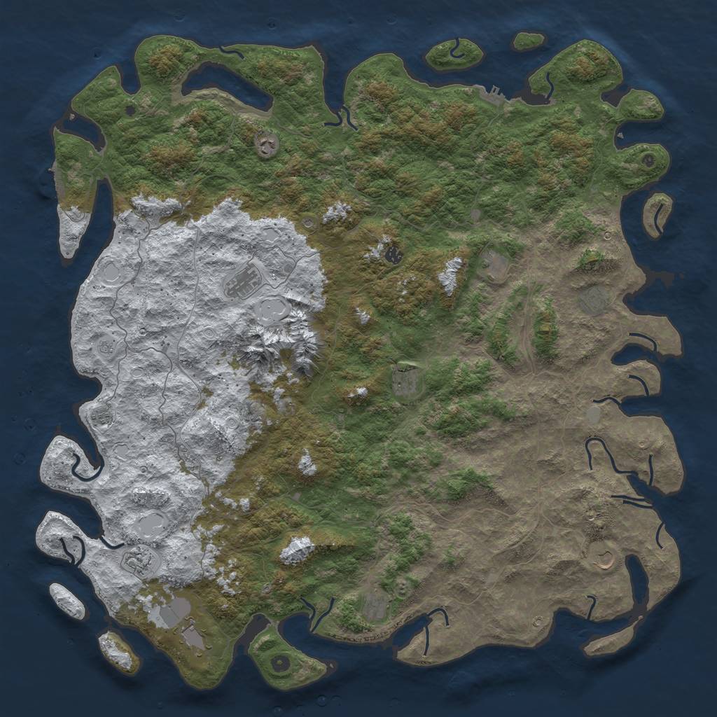 Rust Map: Procedural Map, Size: 6000, Seed: 2425, 20 Monuments