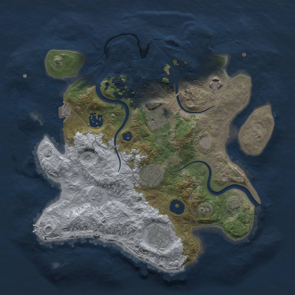 Rust Map: Procedural Map, Size: 3000, Seed: 1967470783, 10 Monuments