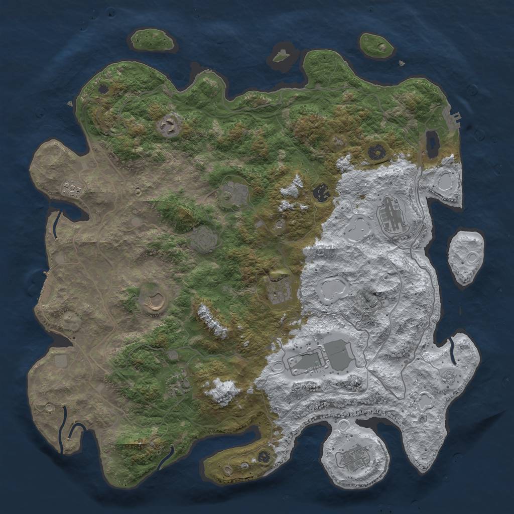 Rust Map: Procedural Map, Size: 4500, Seed: 106614686, 20 Monuments