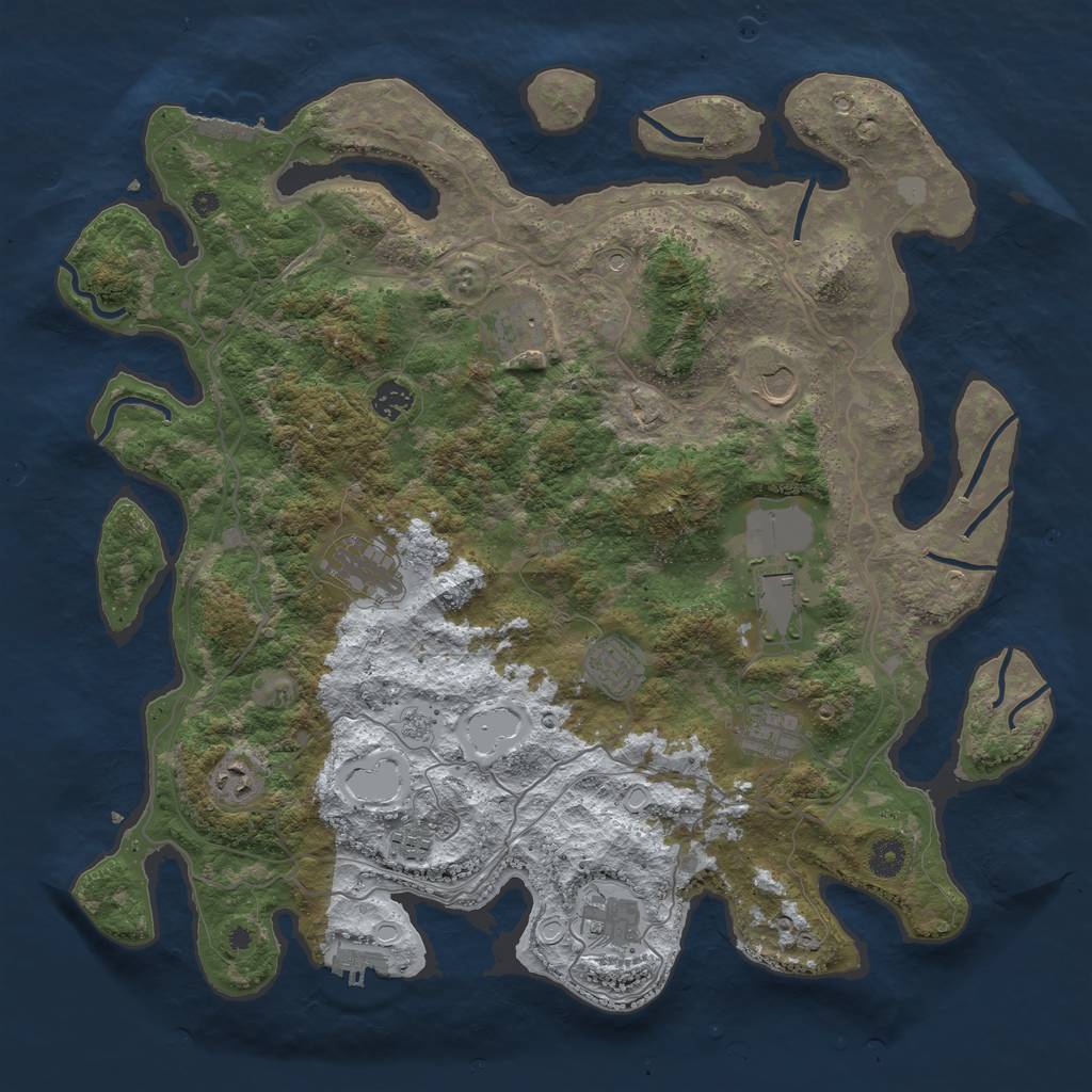 Rust Map: Procedural Map, Size: 4250, Seed: 1013915, 19 Monuments