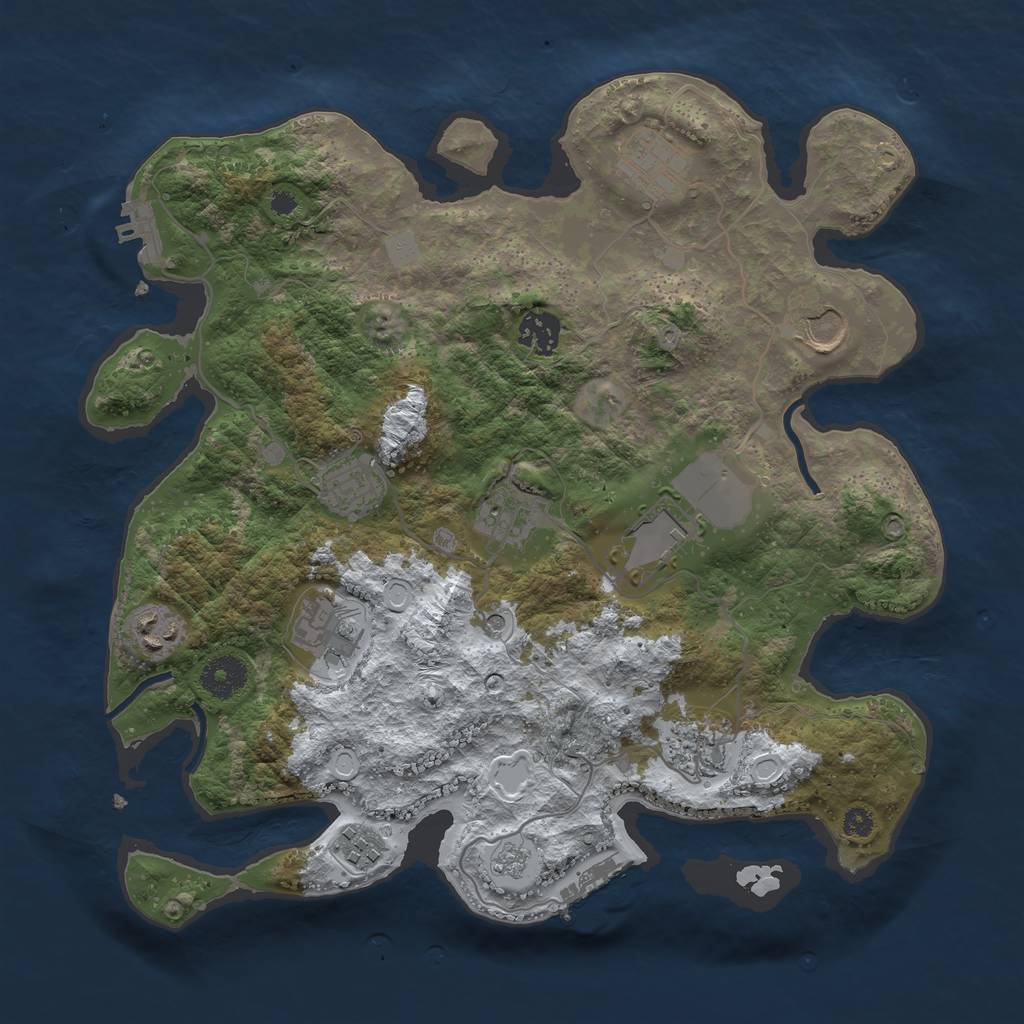 Rust Map: Procedural Map, Size: 3500, Seed: 114512221, 19 Monuments