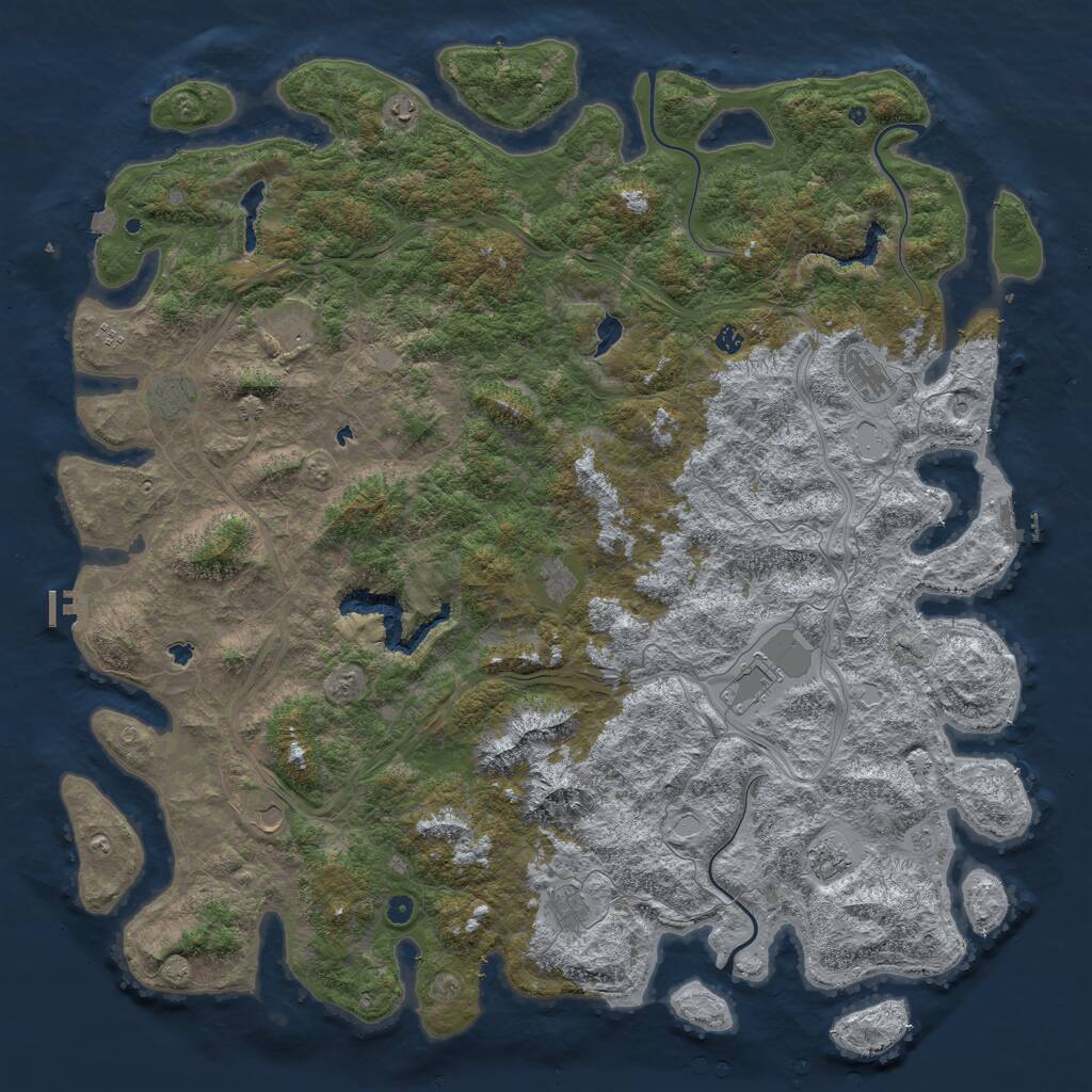 Rust Map: Procedural Map, Size: 6000, Seed: 93836527, 17 Monuments