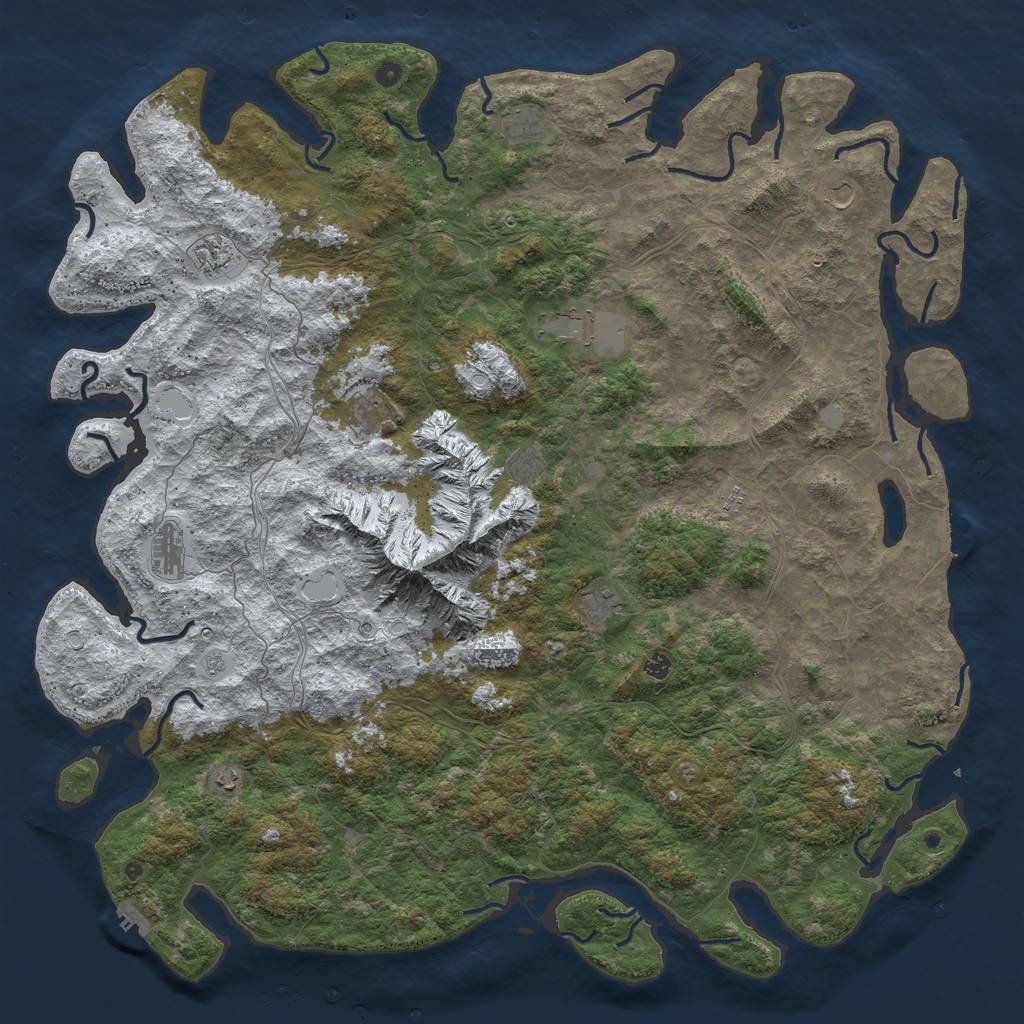 Rust Map: Procedural Map, Size: 6000, Seed: 34636, 20 Monuments