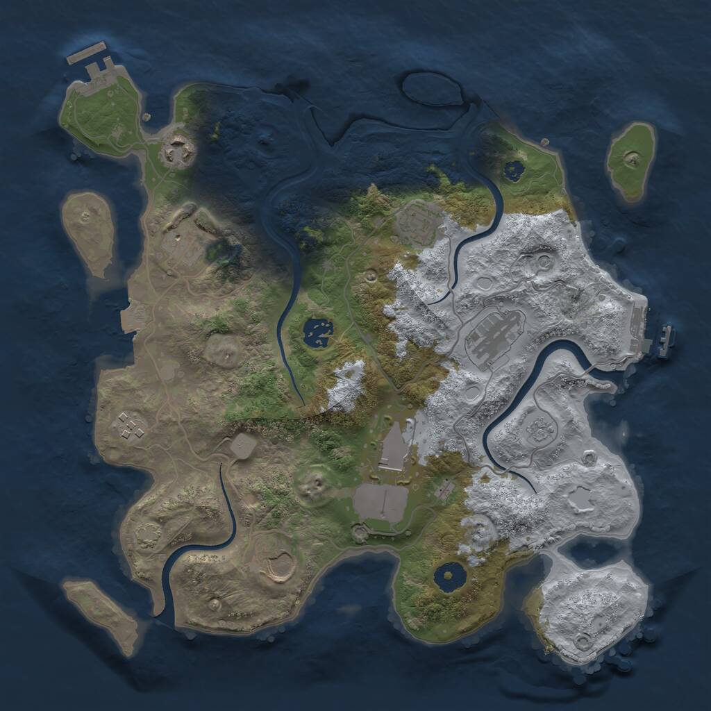 Rust Map: Procedural Map, Size: 3500, Seed: 552117164, 14 Monuments