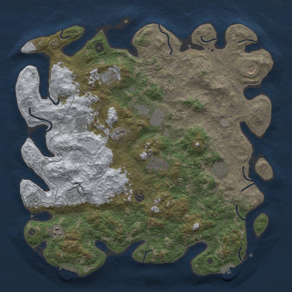 Rust Map: Procedural Map, Size: 4500, Seed: 1010108008, 20 Monuments