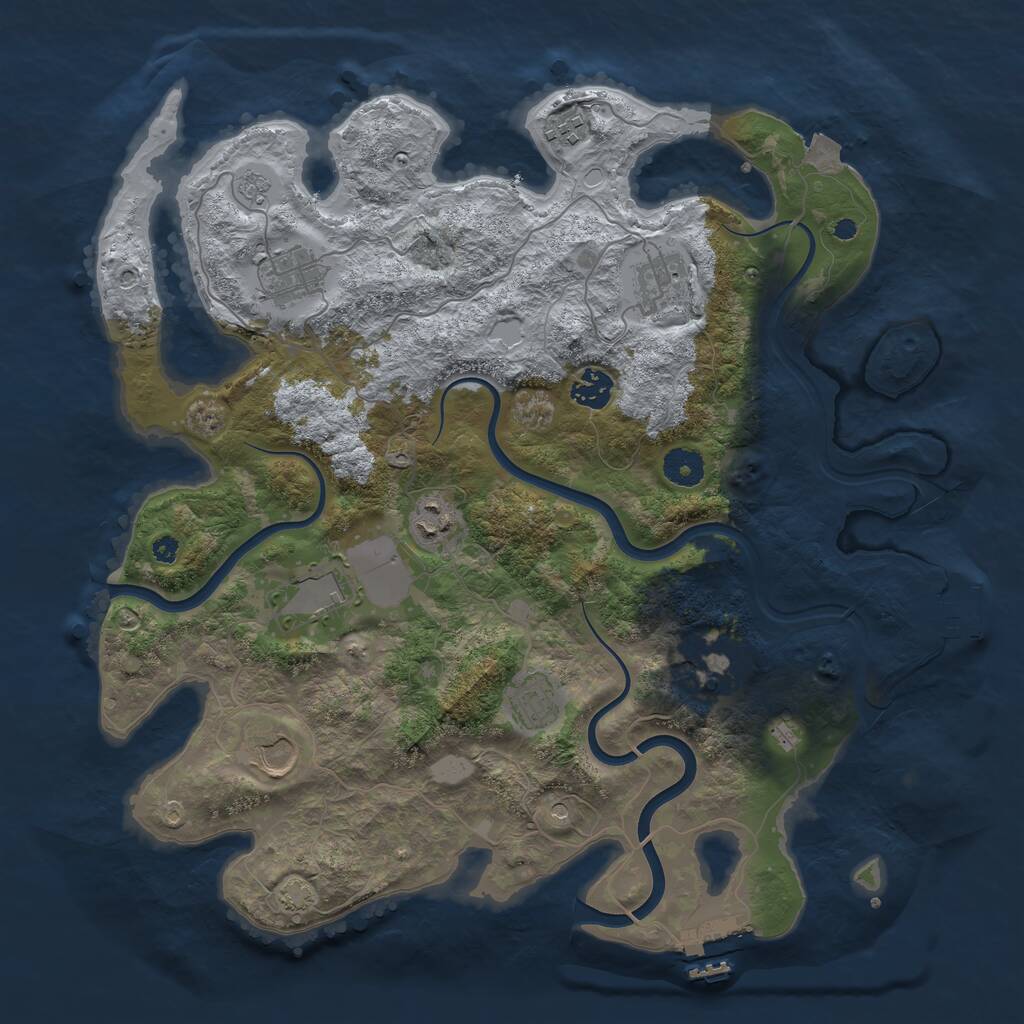 Rust Map: Procedural Map, Size: 3850, Seed: 4551941, 15 Monuments