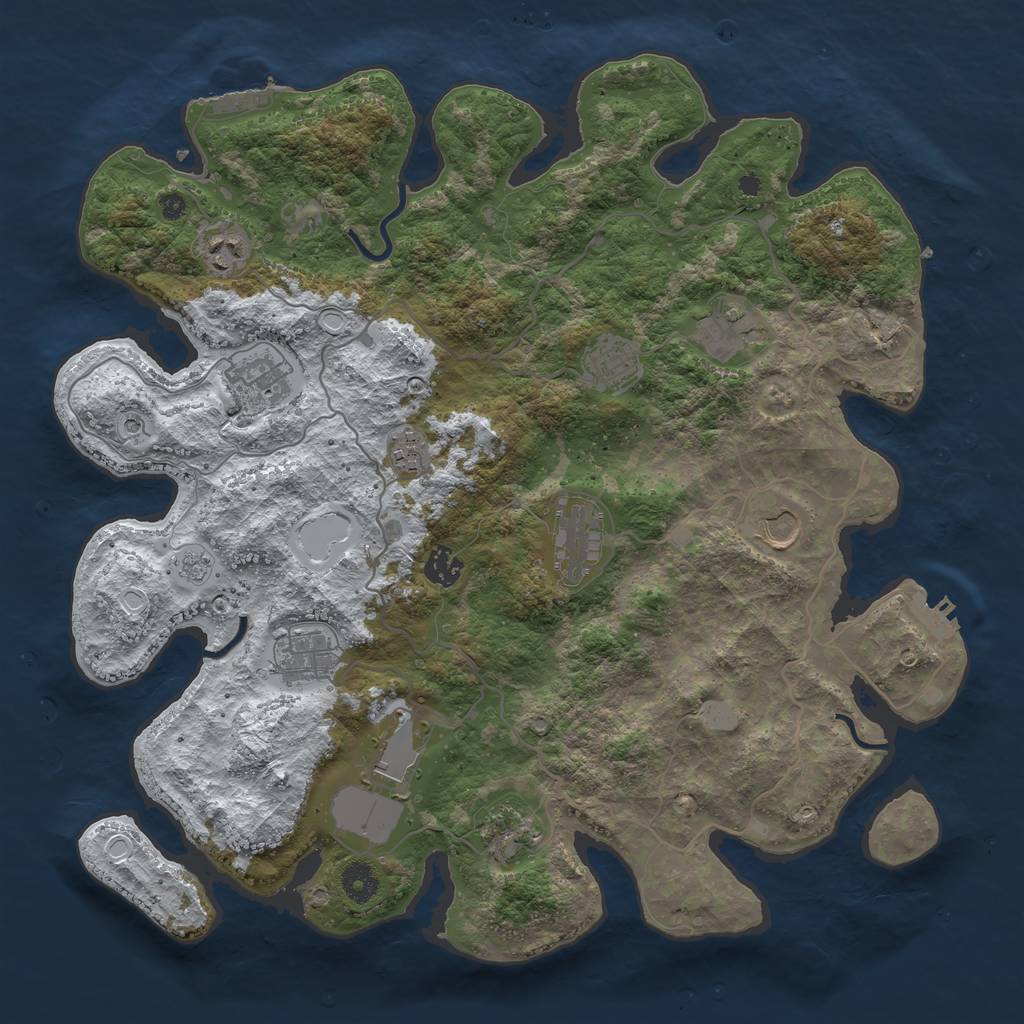 Rust Map: Procedural Map, Size: 4000, Seed: 889275, 20 Monuments