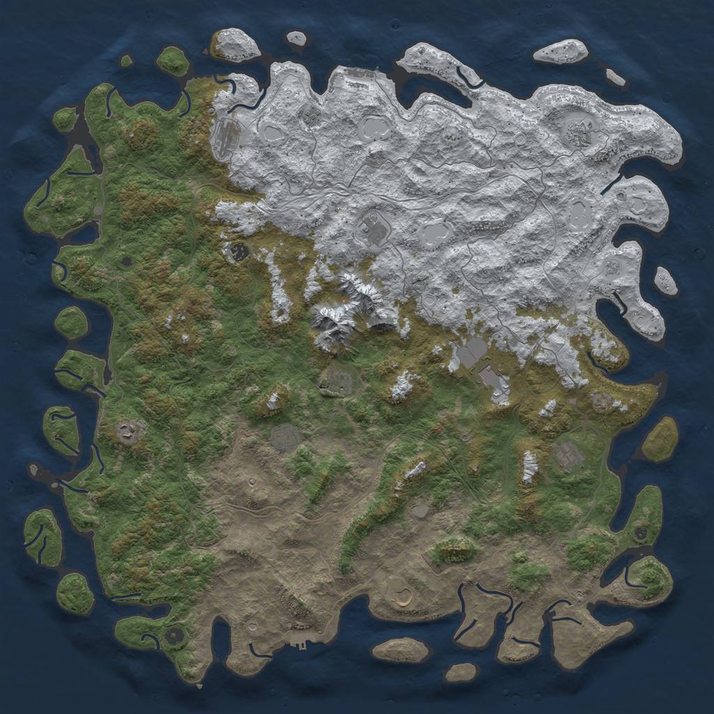 Rust Map: Procedural Map, Size: 6000, Seed: 86753019, 20 Monuments