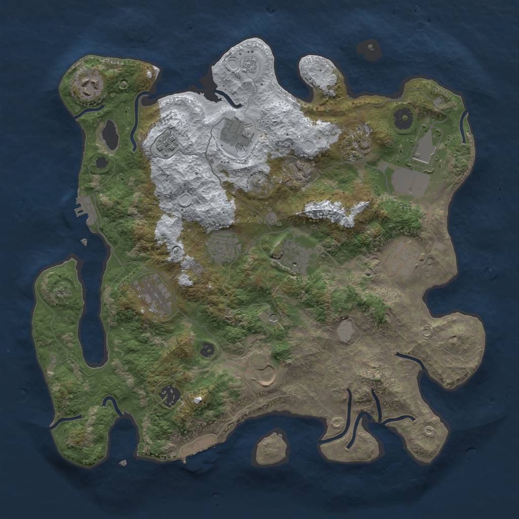 Rust Map: Procedural Map, Size: 3750, Seed: 9816594, 20 Monuments