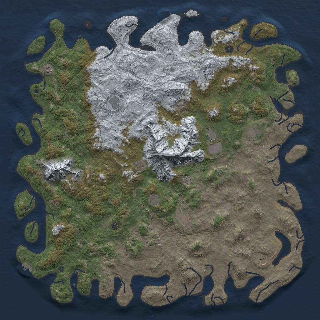 Rust Map: Procedural Map, Size: 6000, Seed: 901559265, 20 Monuments