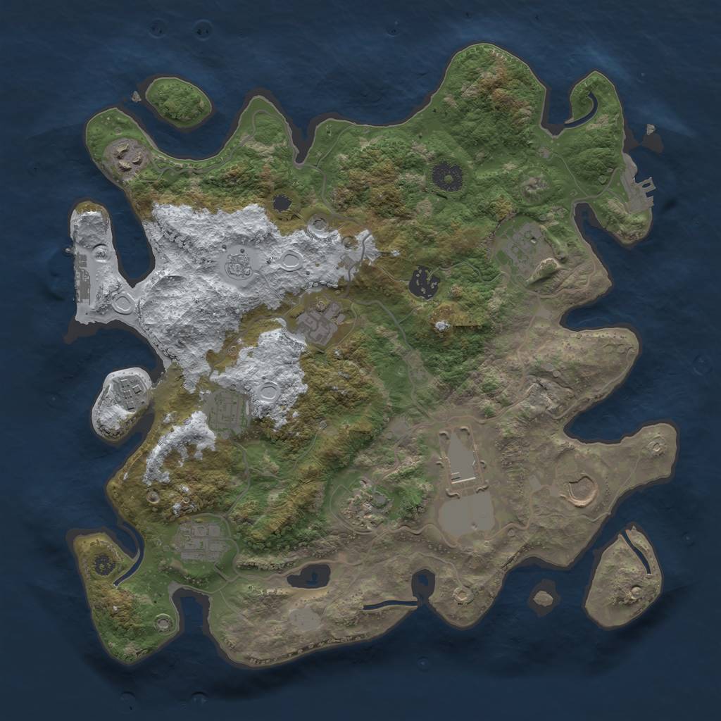 Rust Map: Procedural Map, Size: 3500, Seed: 5151, 19 Monuments