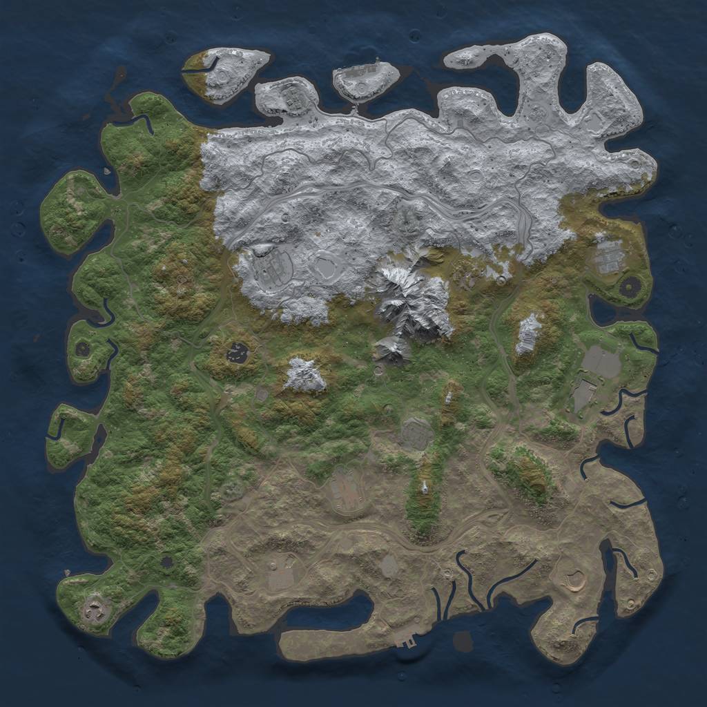 Rust Map: Procedural Map, Size: 5000, Seed: 735452004, 20 Monuments