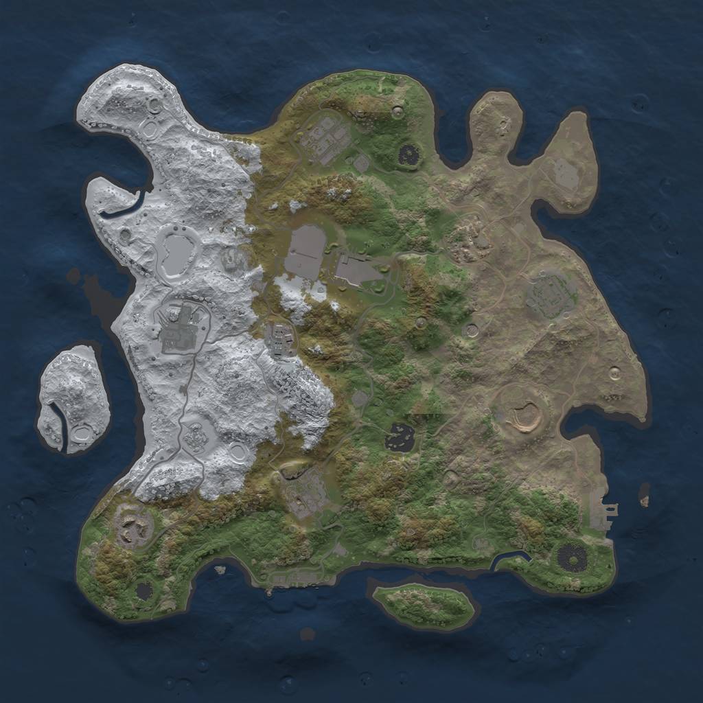 Rust Map: Procedural Map, Size: 3500, Seed: 1596174247, 19 Monuments