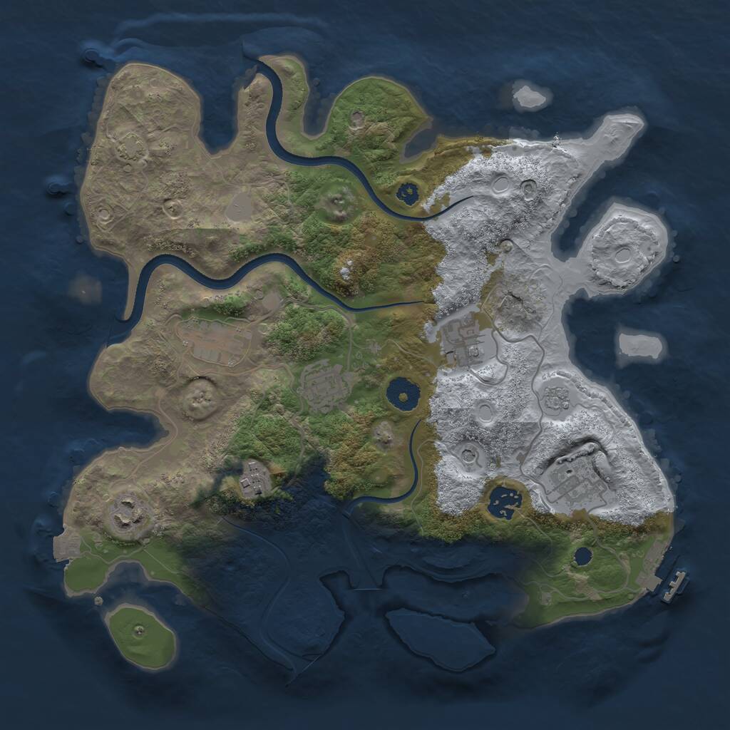 Rust Map: Procedural Map, Size: 3333, Seed: 7777667, 12 Monuments